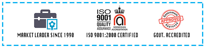 ISO 9001:2000 Certified, Market Leader Since 1990 - Govt Approved