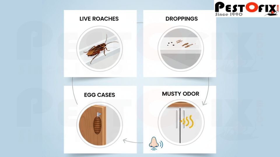 Cockroach trails in kitchen indicating infestation in Gurgaon home