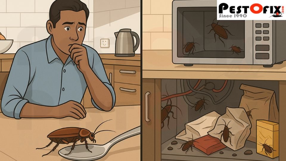 Cockroach infestation harms health and damages appliances
